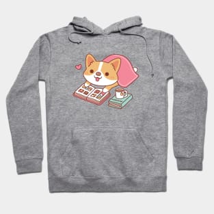 Cute Corgi Loves Reading Manga Hoodie